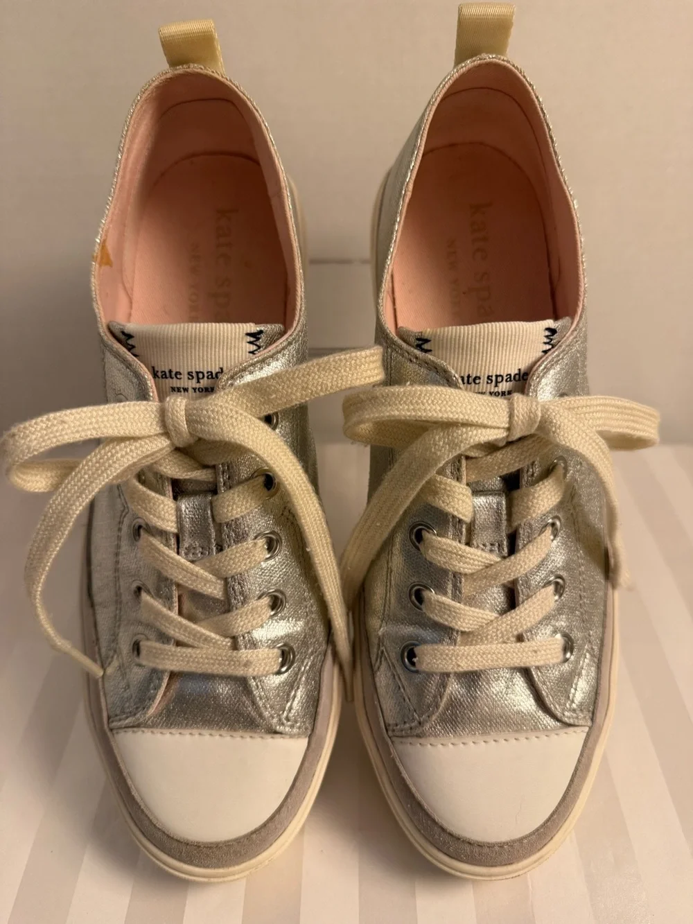 Kate Spade New York Kaia Metallic Platform Sneakers Size 8